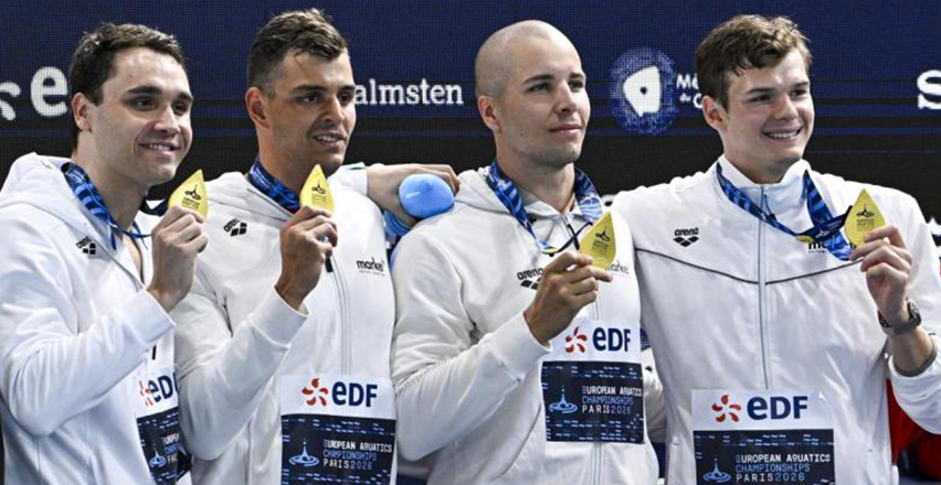 Milák Kristóf és Kós Hubert is tagja a váltóúszás Európa-bajnokságon aranyérmes csapatának.